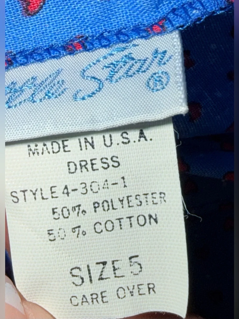 Little Star Toddler Girl’s Vintage Blue W/ Red Hearts And Red Bows Dress Size 5